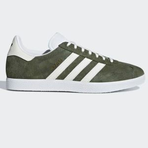 Adidas Campus green suede shoes